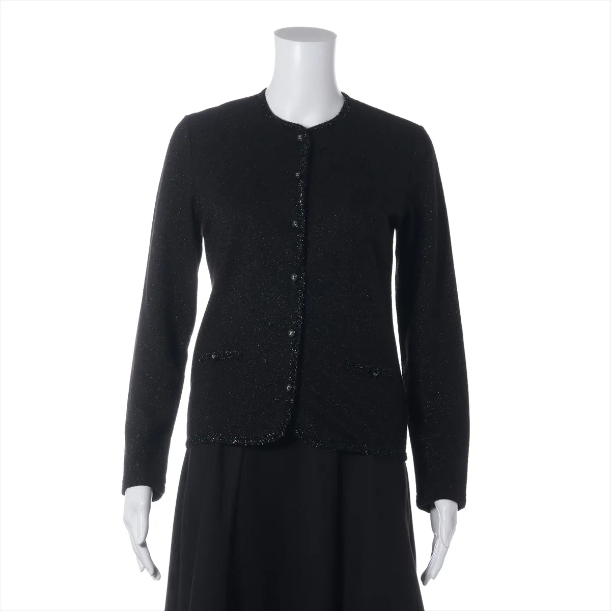Chanel CC Logo Rayon Cardigan Black