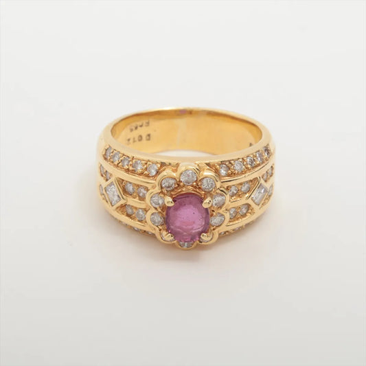 Ruby Diamond Ring Yellow Gold