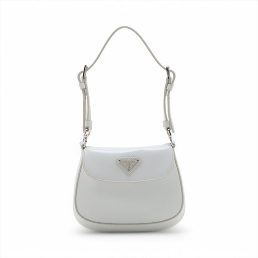 Prada Cleo Brushed Leather Shoulder Bag White * PREORDER *