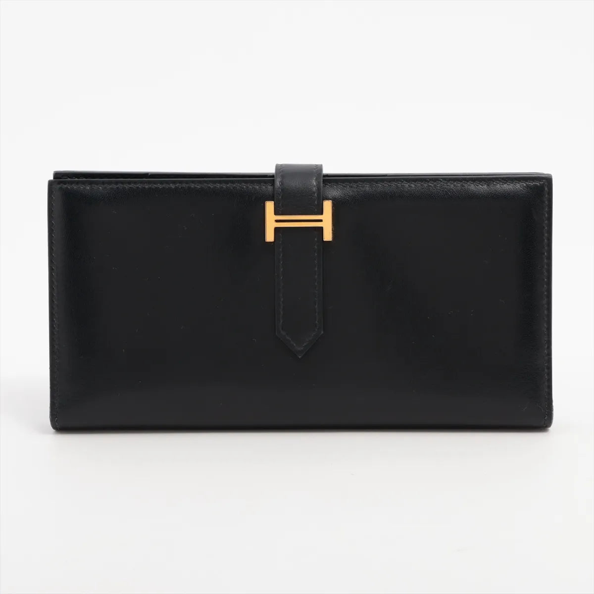 Hermès Bearn Box Calf Long Wallet Black