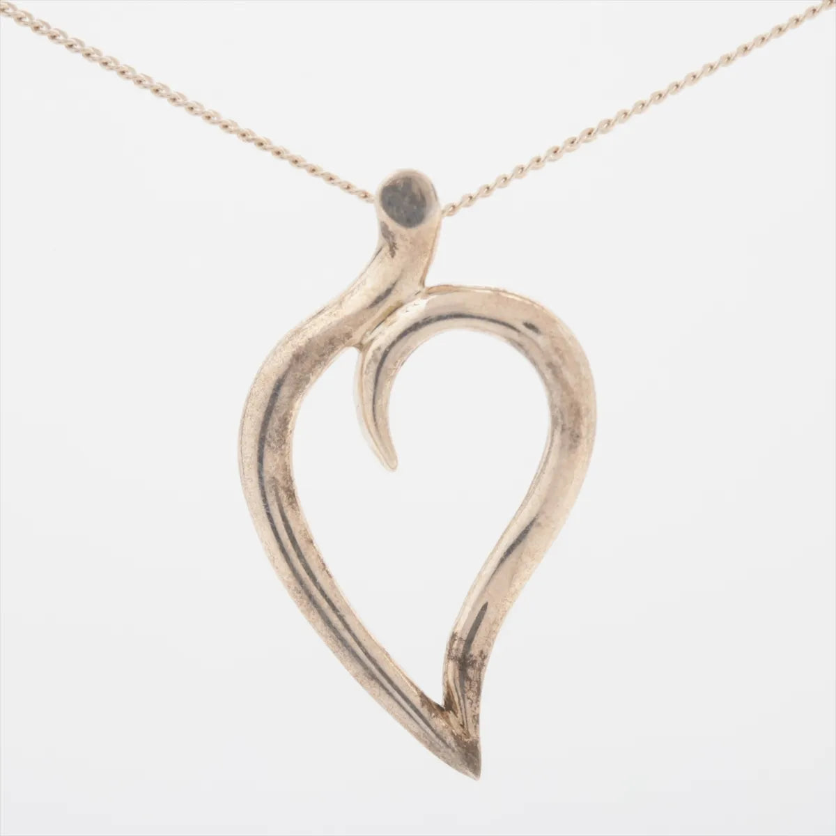Tiffany & Co. Heart Leaf Pendant Necklace Silver