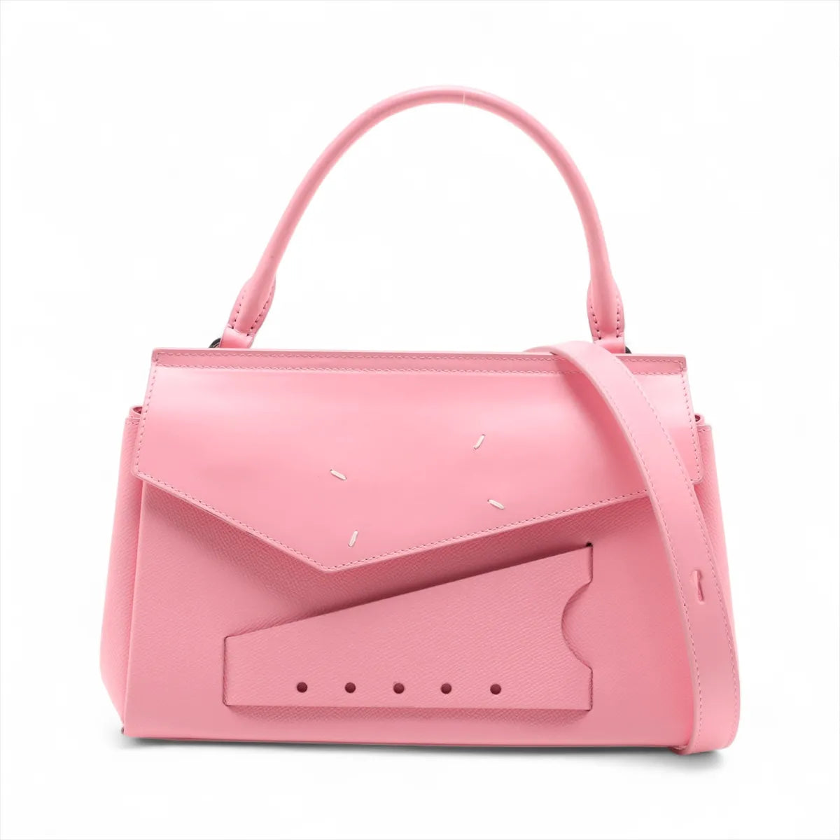 Maison Margiela Snatched Leather Two-Way Handbag Pink
