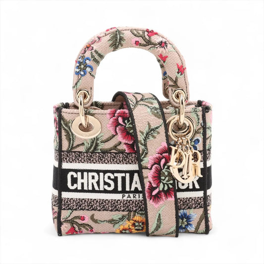 Christian Dior Lady D-Light Floral Mini Canvas Two-Way Handbag Multicolor