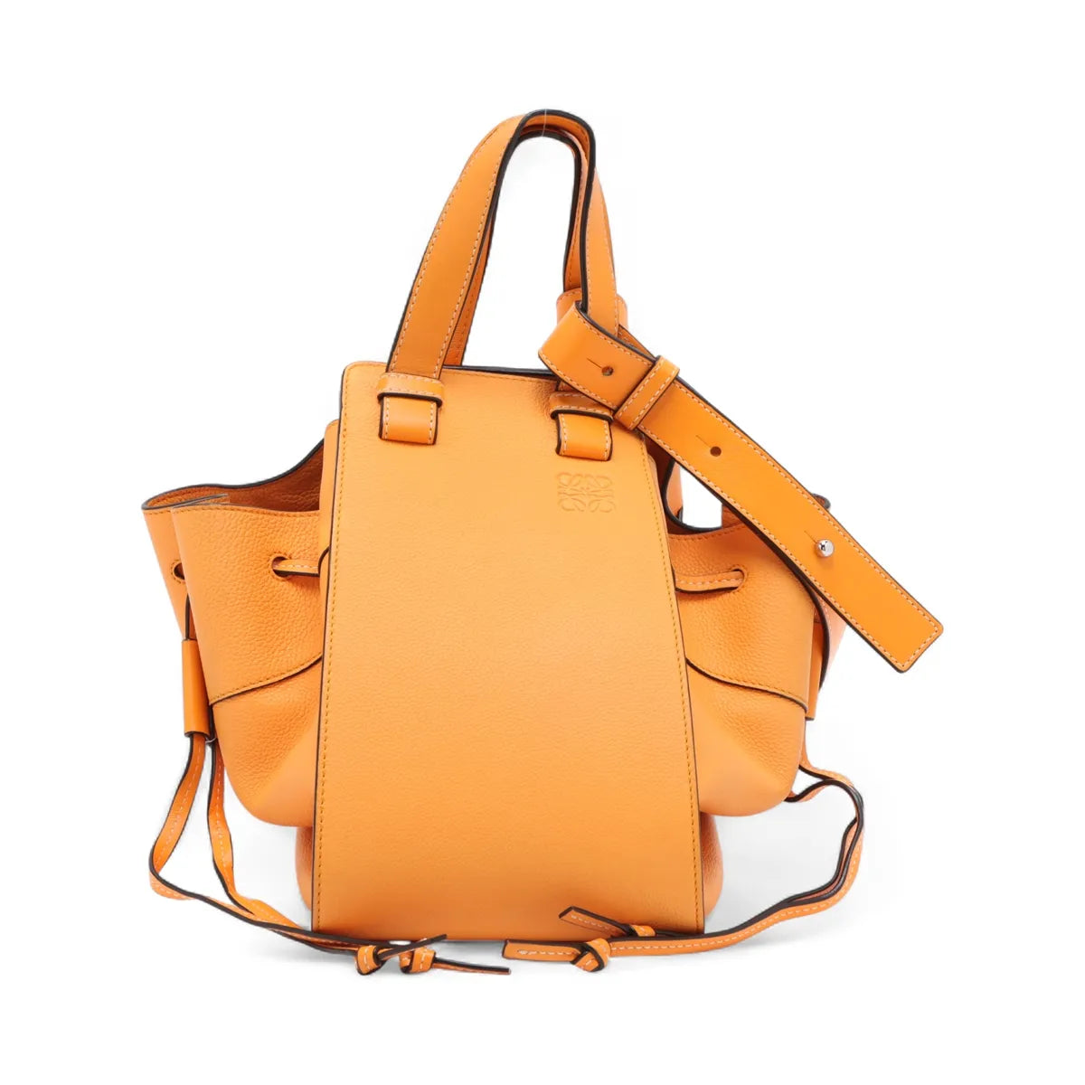 Loewe Hammock Drawstring Medium Leather Two-Way Shoulder Bag Orange