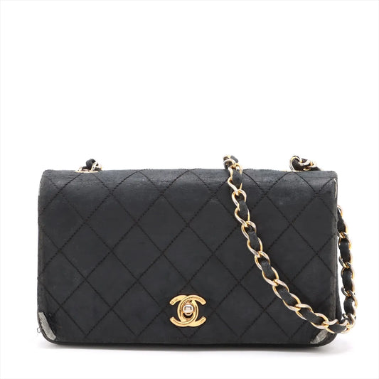 Chanel CC Logo Mini Matelasse 19 Lambskin Single Flap Single Chain Bag Black