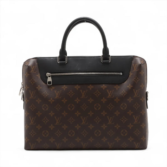 Louis Vuitton Monogram Macassar Porte Documents Jour NM Brown x Black