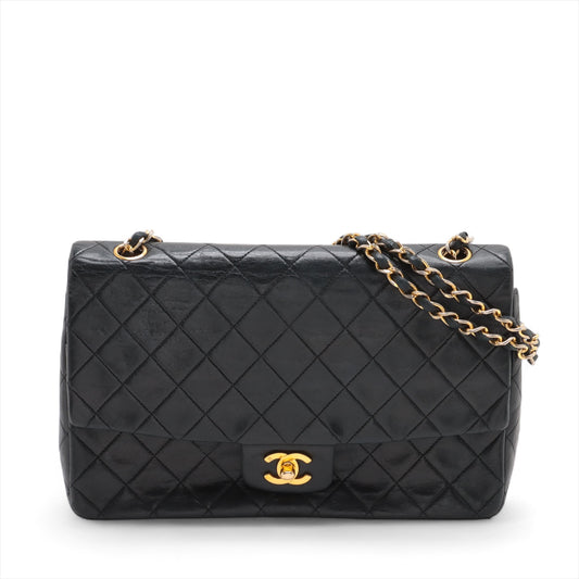Chanel CC Logo Matelasse Lambskin Single Flap Double Chain Bag Black * PREORDER *