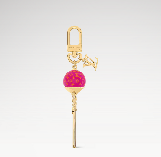Louis Vuitton Monogram Lollipop Bag Charm Pink x Orange