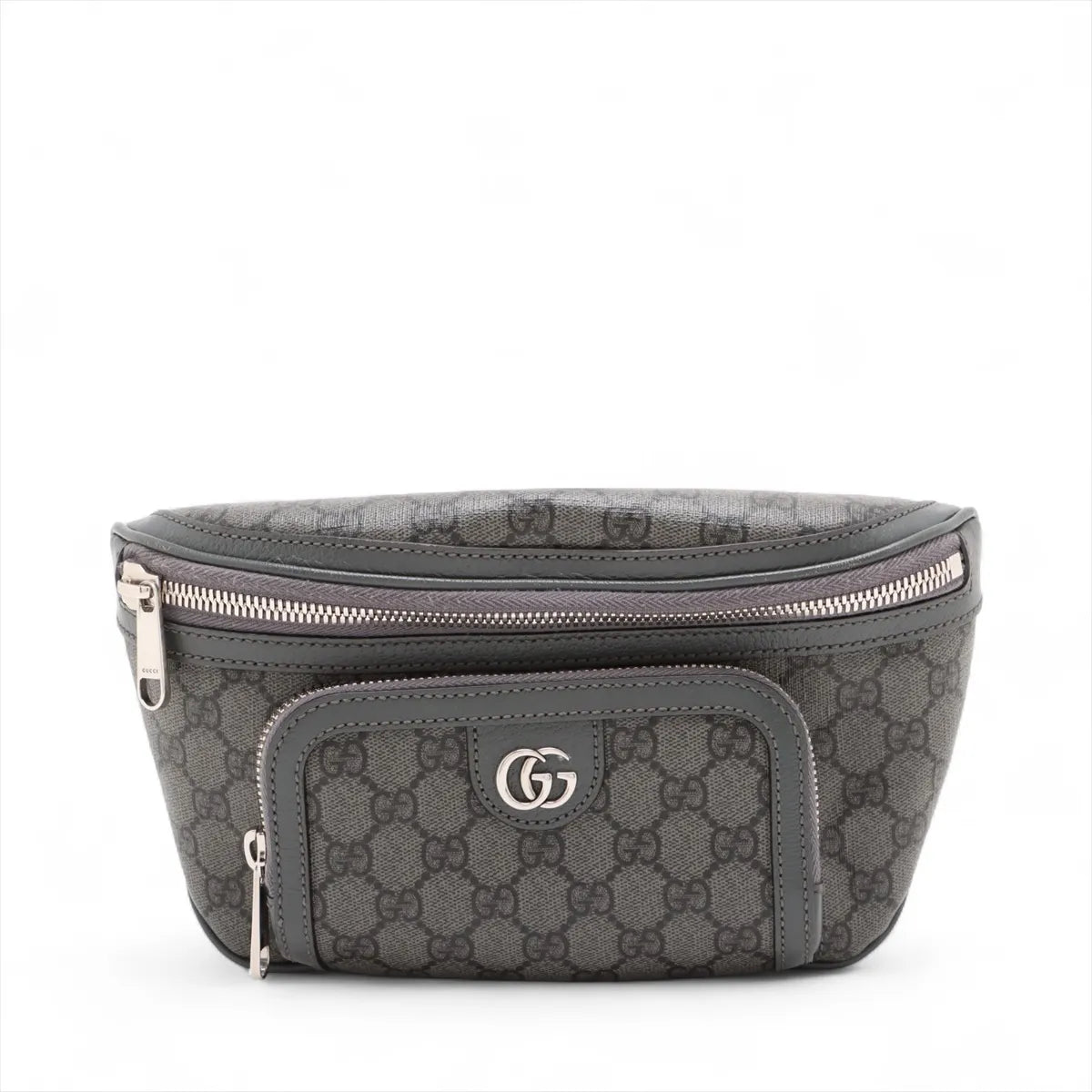Gucci GG Supreme Leather Sling Belt Bag Gray