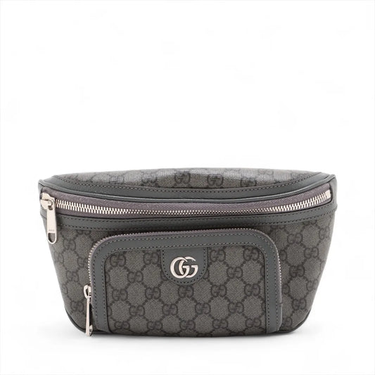 Gucci GG Supreme Leather Sling Belt Bag Gray
