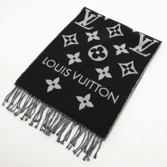 Louis Vuitton LV Essential Wool Scarf Black x Gray
