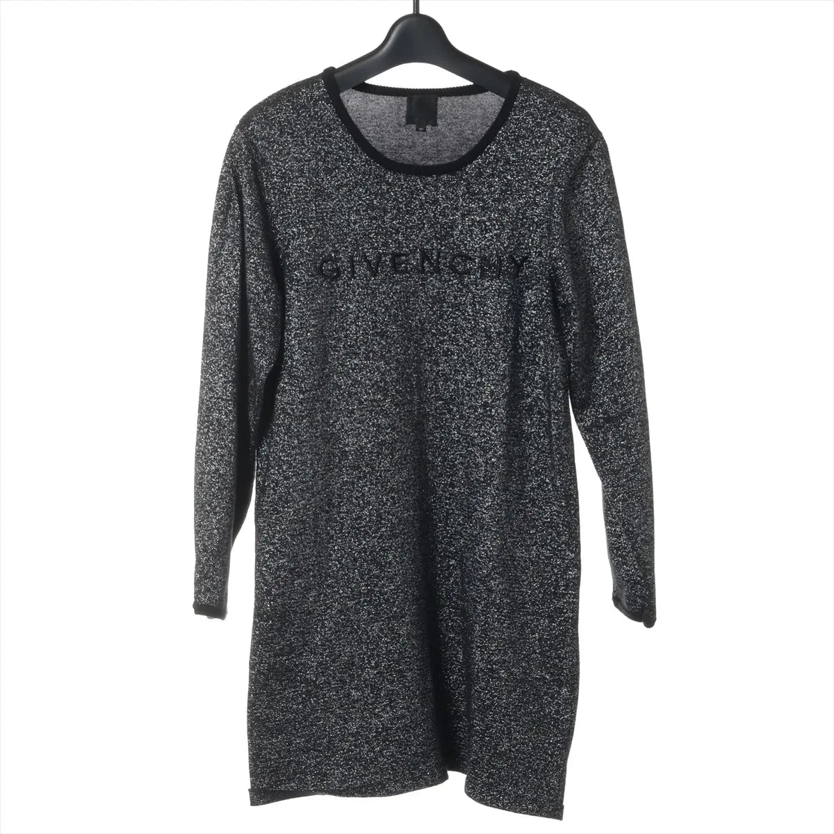 Givenchy Cotton Polyester Knit Dress Black × Silver