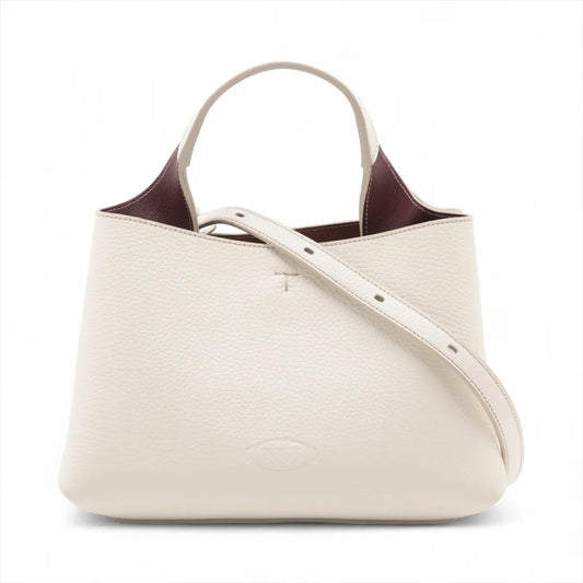 Tod's Micro T Timeless Leather Two-Way Handbag White