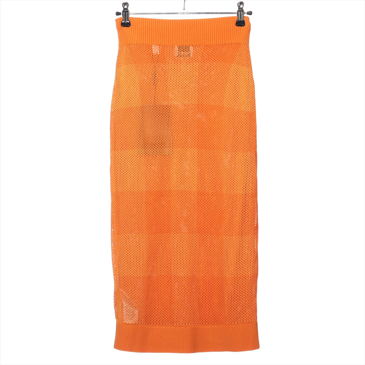 #1 Burberry Tisci Period Cuprammonium Rayon Knit Skirt Orange