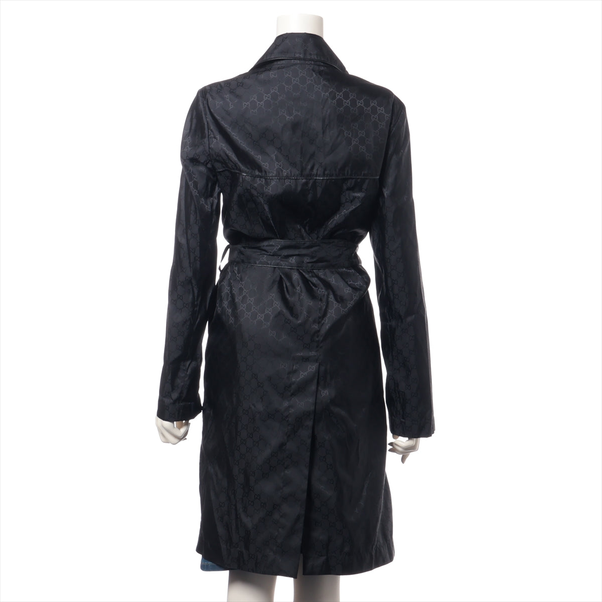 #1 Gucci GG Nylon Belted Wrap Coat Black