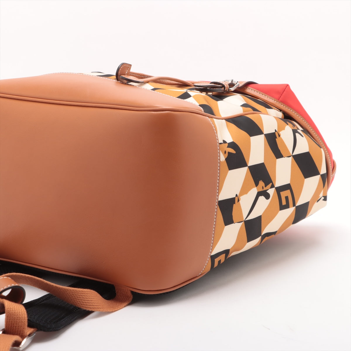 #1 Gucci x Dans Levert Collab Rabbit Nylon and Leather Backpack Red x Brown