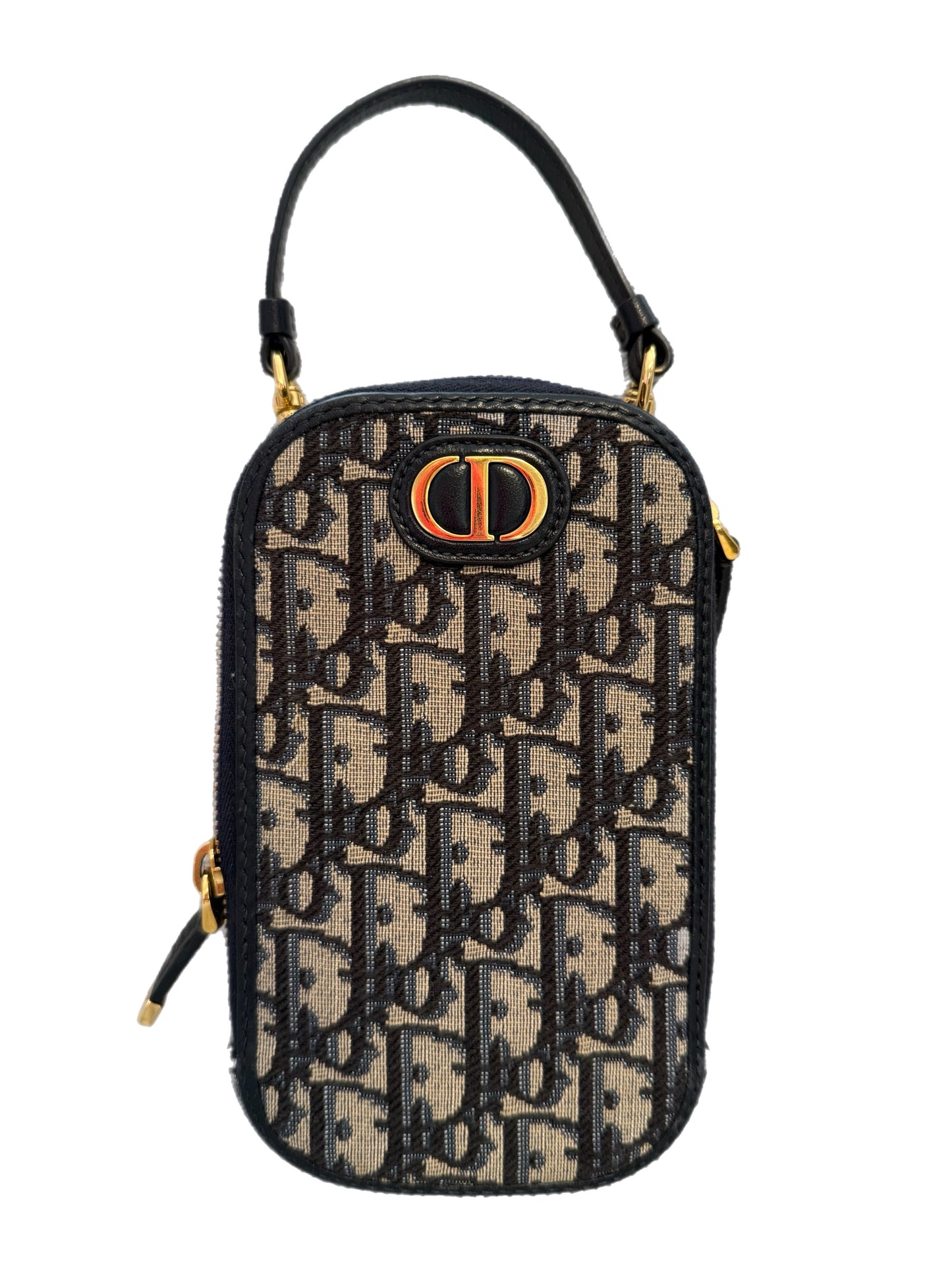 #1 Second Hand Christian Dior Blue Dior Oblique Jacquard 30 Montaigne Call'in Dior Phone Holder