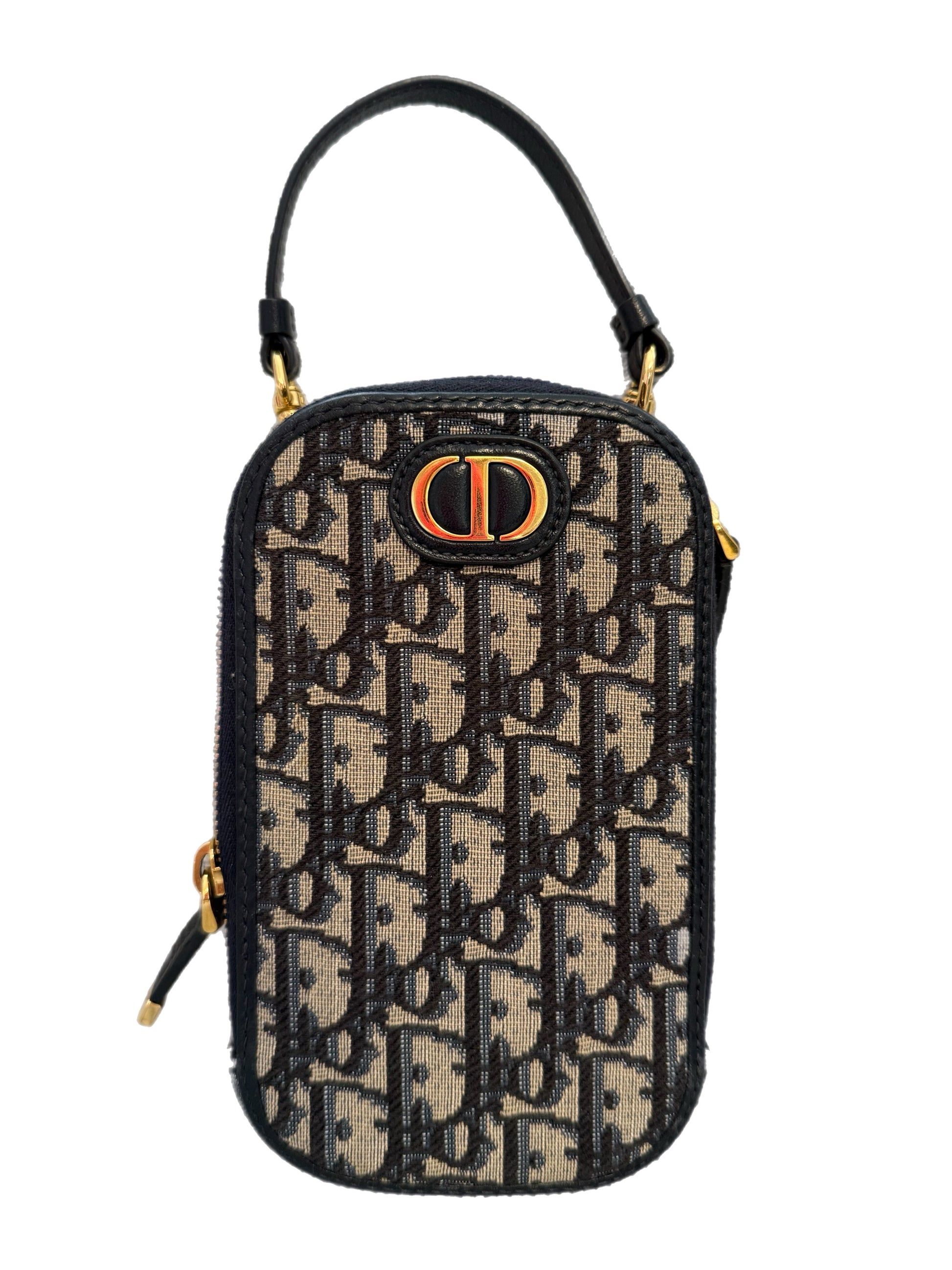 #1 Second Hand Christian Dior Blue Dior Oblique Jacquard 30 Montaigne Call'in Dior Phone Holder