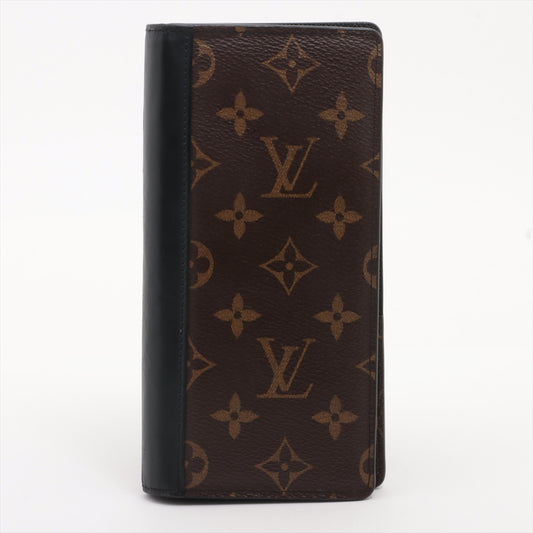 Louis Vuitton Monogram Brazza Long Wallet Brown x Black