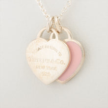 Load image into Gallery viewer, Best Tiffany &amp; Co. Return To Tiffany Mini Double Heart Tag Necklace Pink
