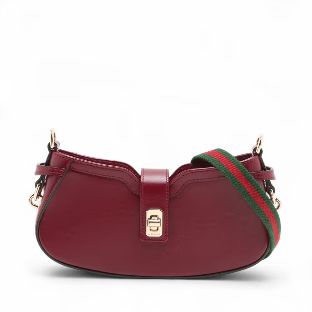 Gucci Moonside Leather Shoulder Bag Red