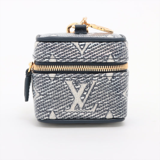 Louis Vuitton Monoglam Denim Micro Vanity Bag Charm Navy Blue