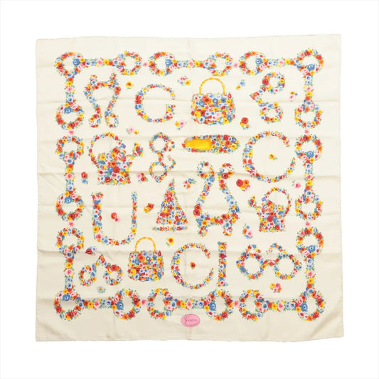 Gucci Flower Silk Scarf Ivory — product photo 1