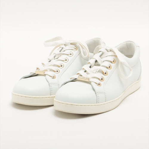 Best Jimmy Choo Cash Total White Leather Sneakers