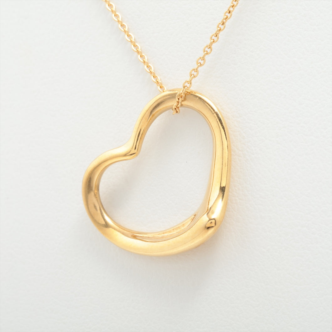 Best Tiffany & Co. Open Heart Pendant Necklace Gold