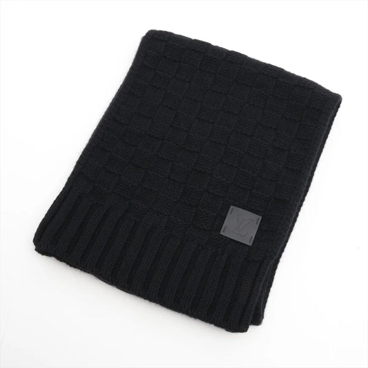 Louis Vuitton Damier Echarpe Helsinki Cashmere Scarf Black