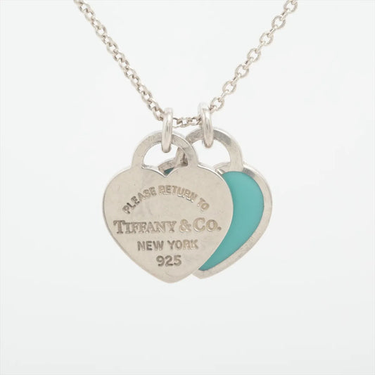 Tiffany & Co. Return To Tiffany Mini Double Heart Tag Necklace Silver