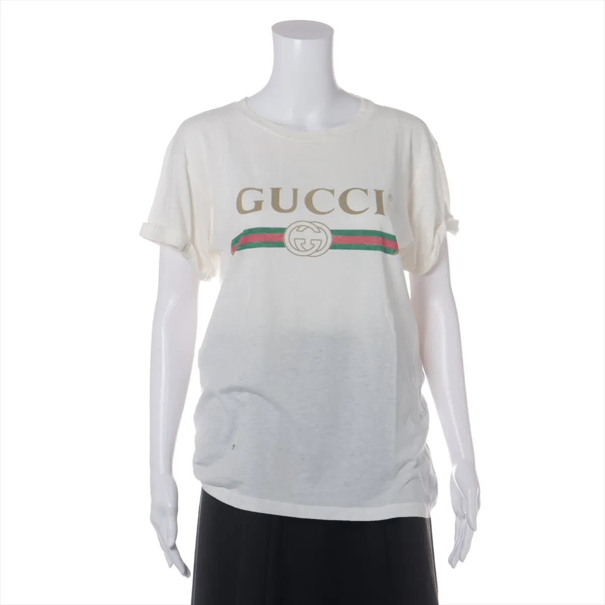 Gucci Logo Web Cotton T-shirt White