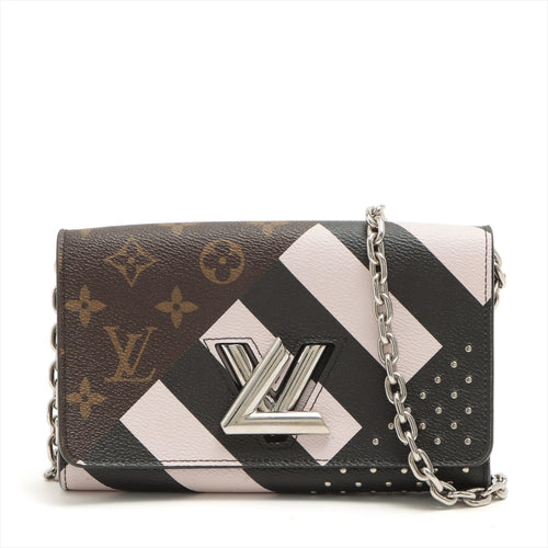 Louis Vuitton Twist Limited Edition Chevron Pink/White/Black/Mono wallet  bag