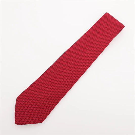 Hermès Zigzag Necktie Silk Red