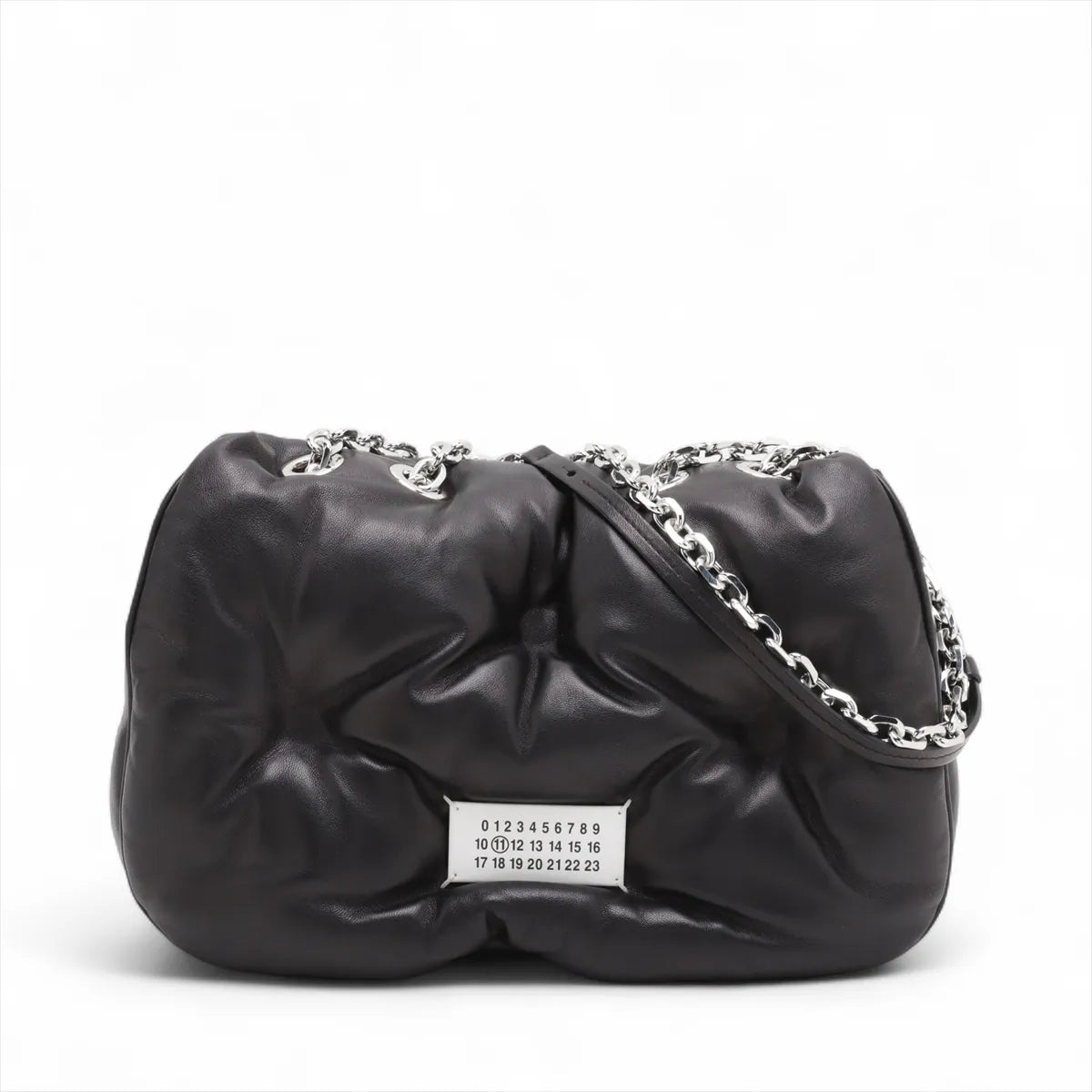 Maison Margiela Glam Slam Leather Chain Shoulder Bag Black