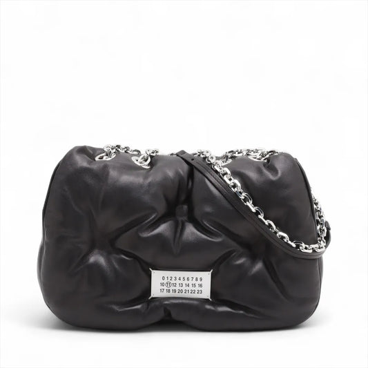 Maison Margiela Glam Slam Leather Chain Shoulder Bag Black