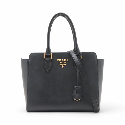 Prada Saffiano Leather Two-Way Shoulder Bag Black * PREORDER *