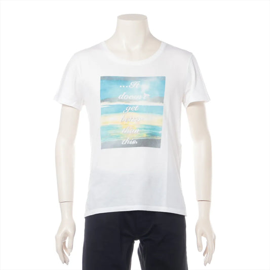 Celine Printed Statement Cotton T-shirt White