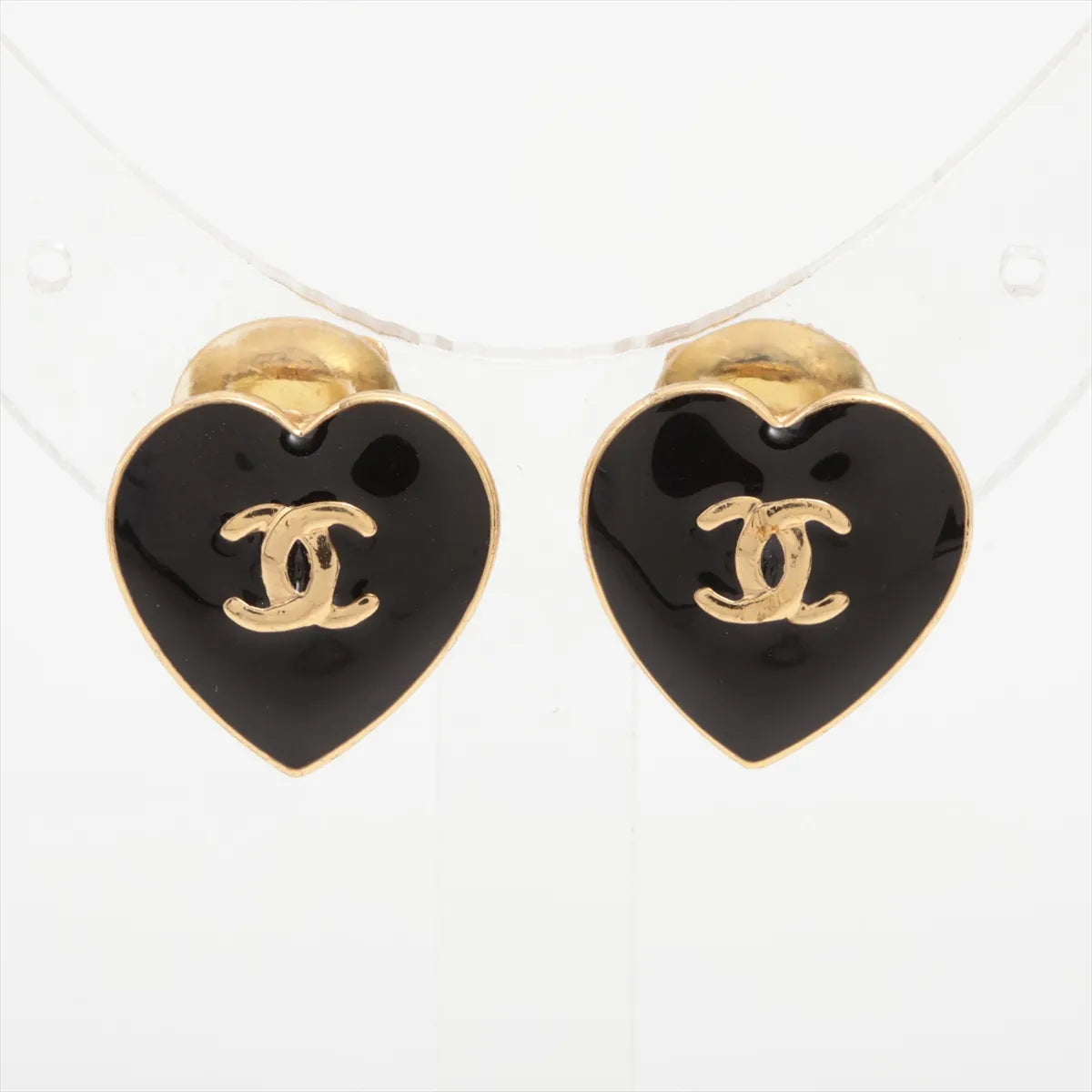 Chanel CC Logo Heart Clip-on Earring