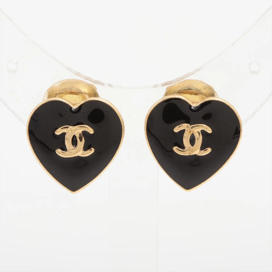 Chanel CC Logo Heart Clip-on Earring