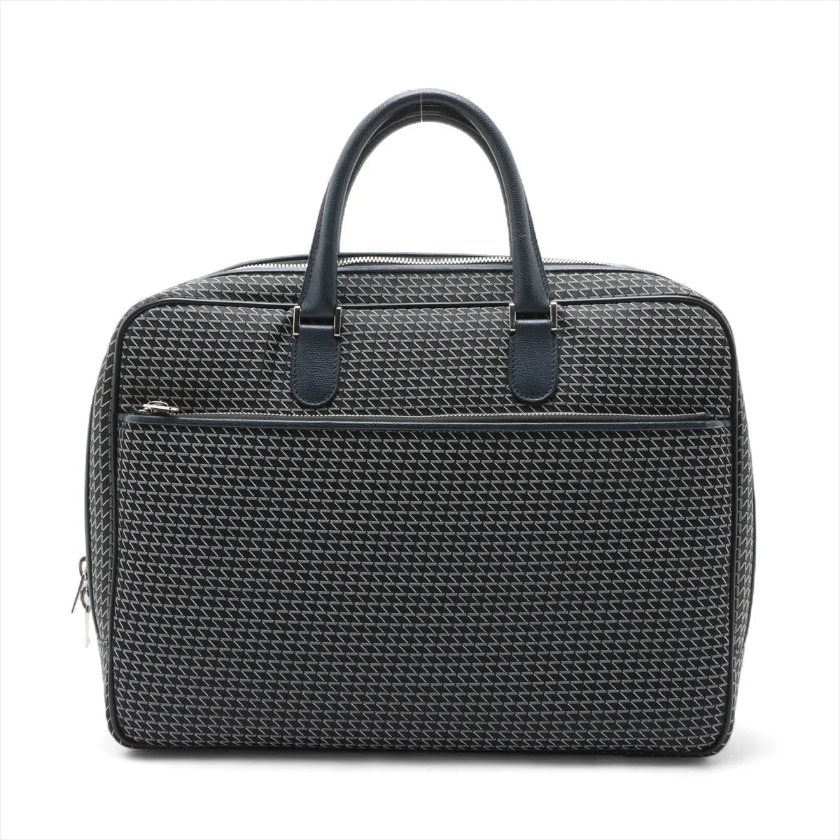 Valextra Keval x Leather Business Bag Navy Blue