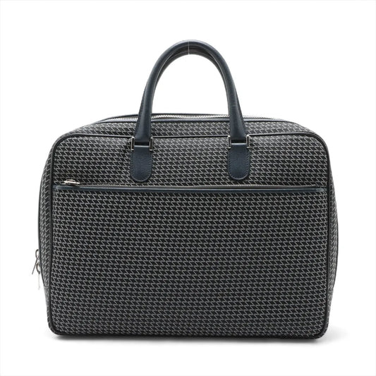Valextra Keval x Leather Business Bag Navy Blue
