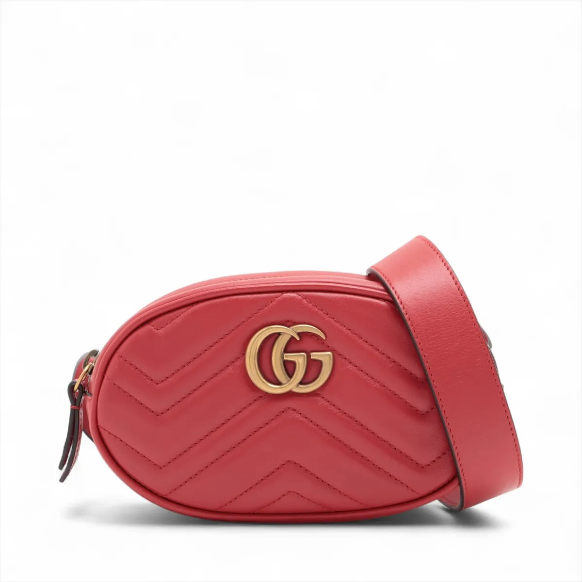Gucci GG Marmont Leather Waist Bag Red