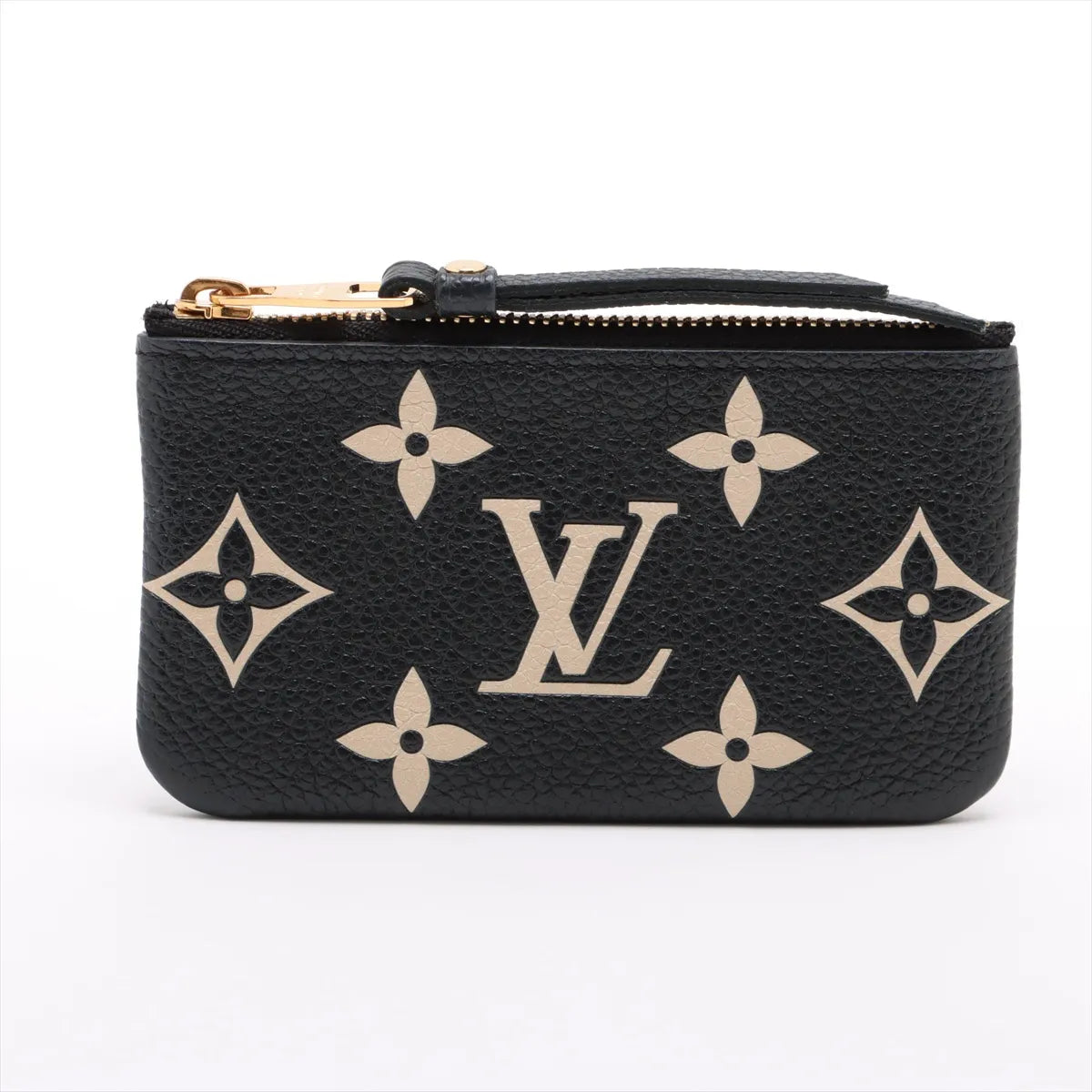 Louis Vuitton Bicolor Monogram Empreinte Pochette Coin Purse Black x Cream