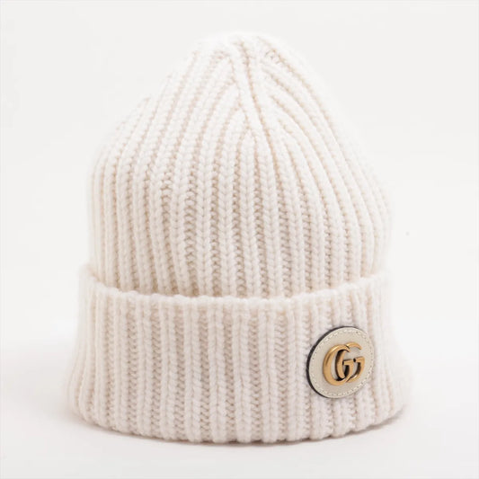Gucci Double G Wool Cashmere Hat White