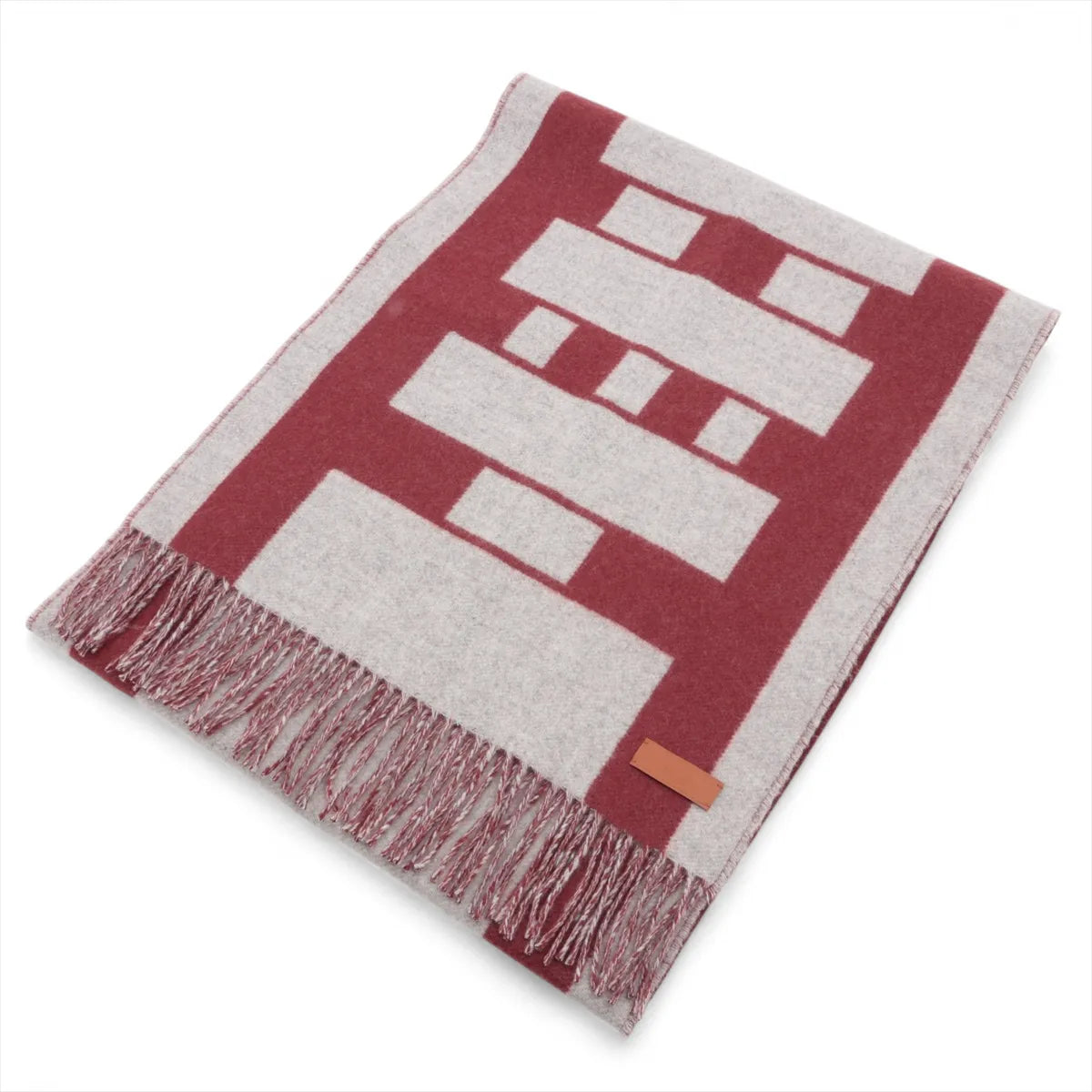 Hermès Contests Cashmere Scarf Bordeaux x Gray