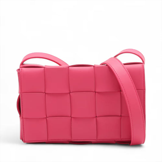 Bottega Veneta Maxi Intrecciato Cassette Leather Shoulder Bag Pink