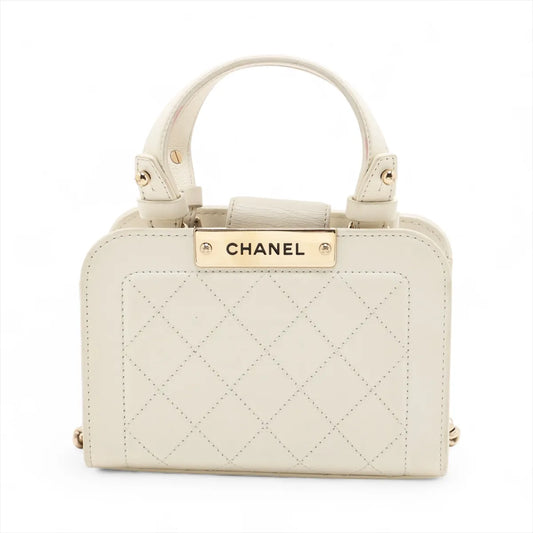 Chanel Matelasse Leather Two-Way Shoulder Bag White