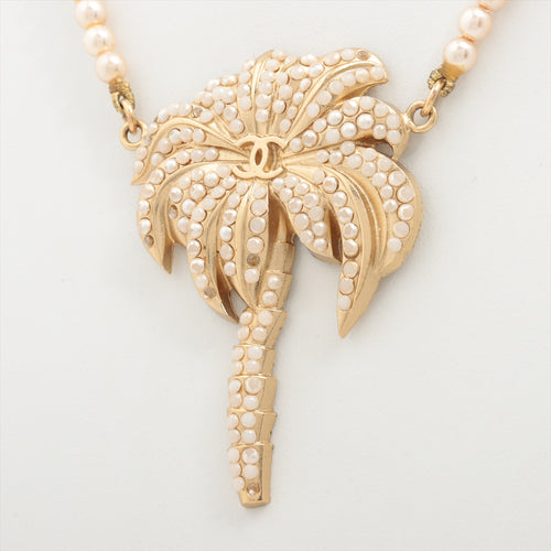 Best Chanel Pearl CC Palm Tree Necklace