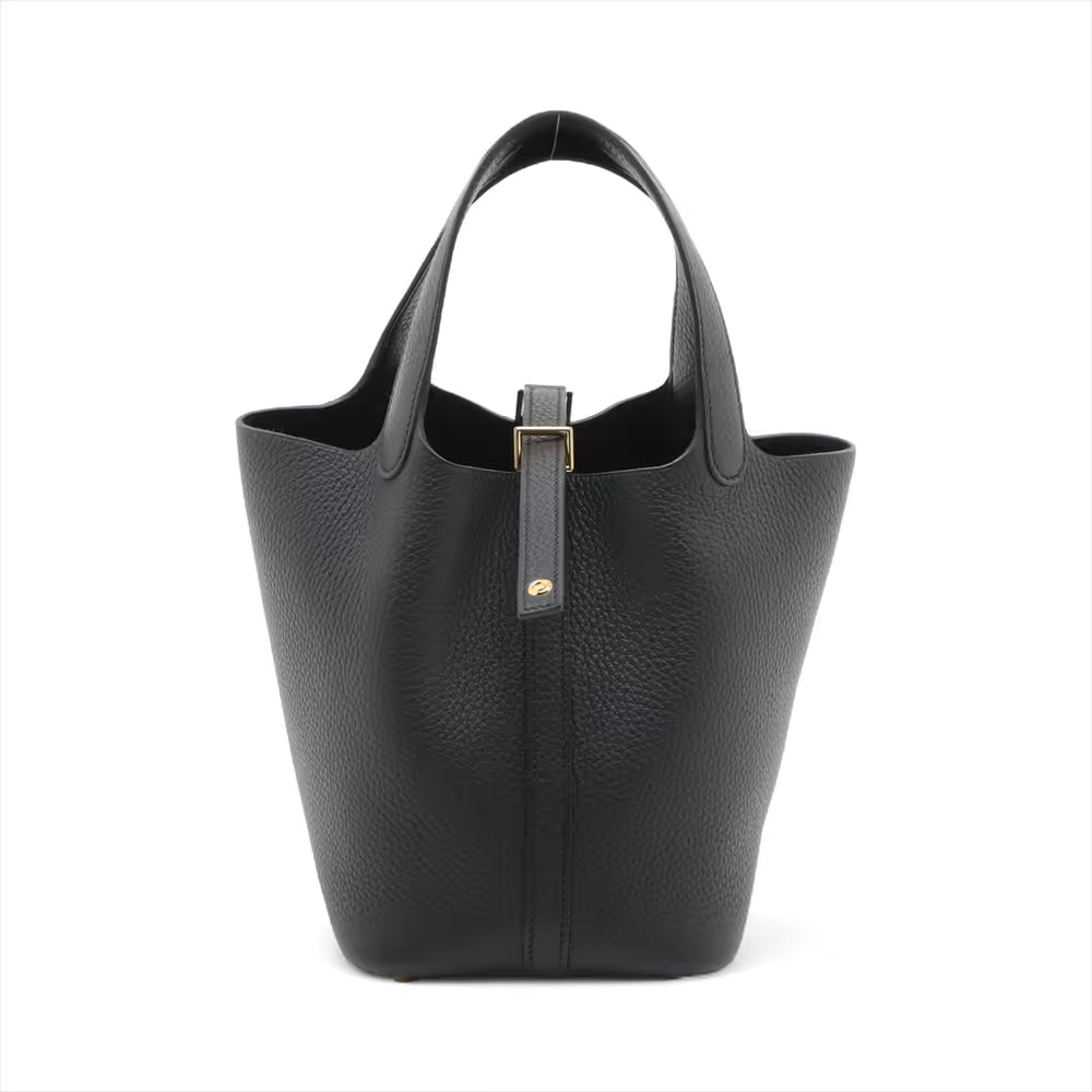 Hermès Taurillon Clemence Picotin Lock 18 PM Black